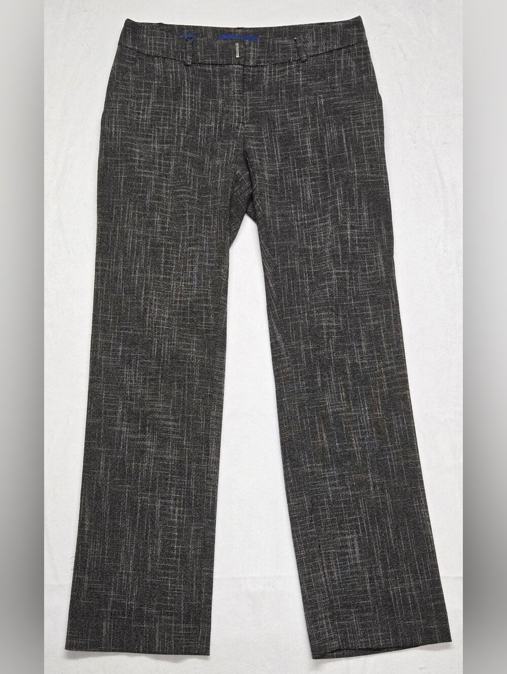 Apt. 9 2P Torie Style Trouser Pants Charcoal Gray White Woven Smooth Fabric